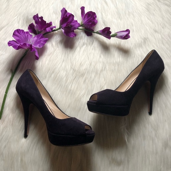 Prada Purple Suede PeepToe Platform Heel,Size-39(9 - Picture 11 of 15